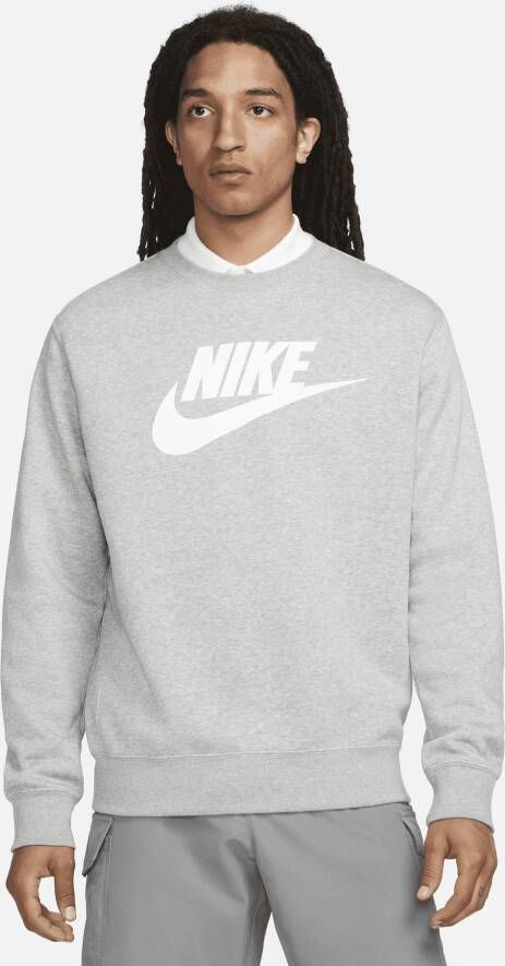 Nike Sportswear Club Fleece Herenshirt met ronde hals en graphic Grijs