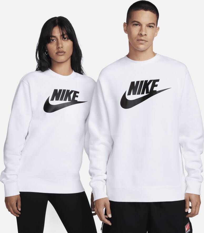 Nike Sportswear Club Fleece Herenshirt met ronde hals en graphic Wit