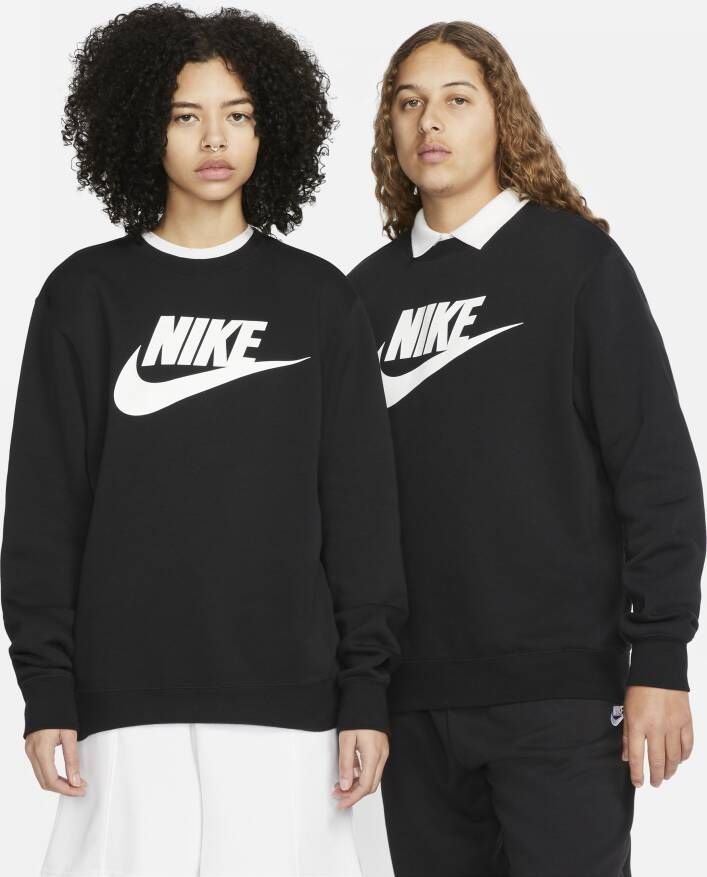 Nike Sportswear Club Fleece Herenshirt met ronde hals en graphic Zwart