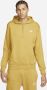 Nike Club Fleece Hoodie Long Sleeve Sweatshirt Yellow Heren - Thumbnail 1