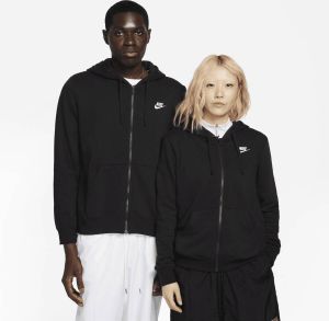 Nike Sportswear Club Fleece Hoodie met rits voor dames Zwart