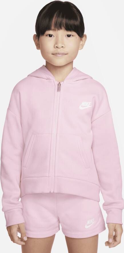 Nike Sportswear Club Fleece Hoodie met rits voor kleuters Roze