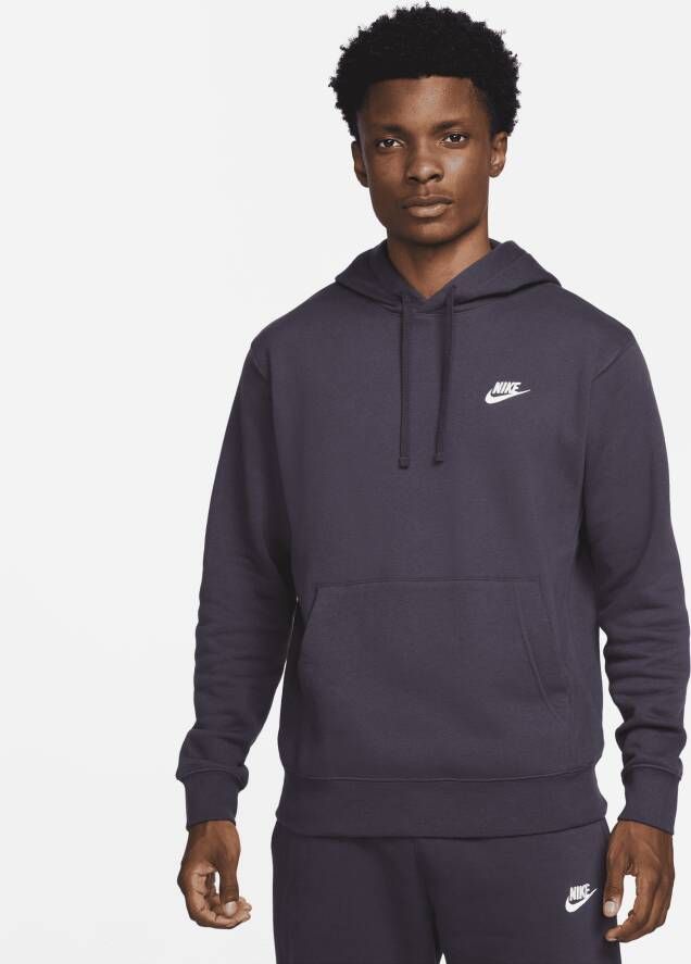 Nike Paarse Fleece Hoodie met Koord Purple Heren