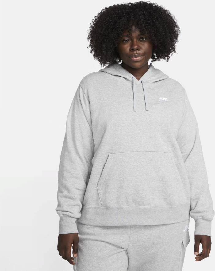 Nike Sportswear Club Fleece Hoodie voor dames (Plus Size) Grijs