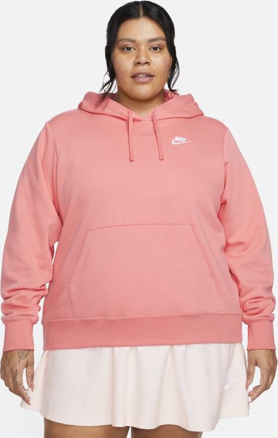 Nike Sportswear Club Fleece Hoodie voor dames (Plus Size) Roze