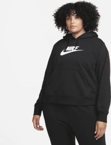 Nike Sportswear Club Fleece Hoodie voor dames (Plus Size) Zwart