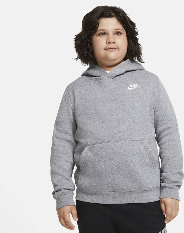 Nike Sportswear Club Fleece Hoodie voor jongens (grotere maten) Grijs