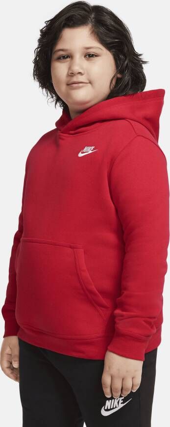 Nike Sportswear Club Fleece Hoodie voor jongens (grotere maten) Rood
