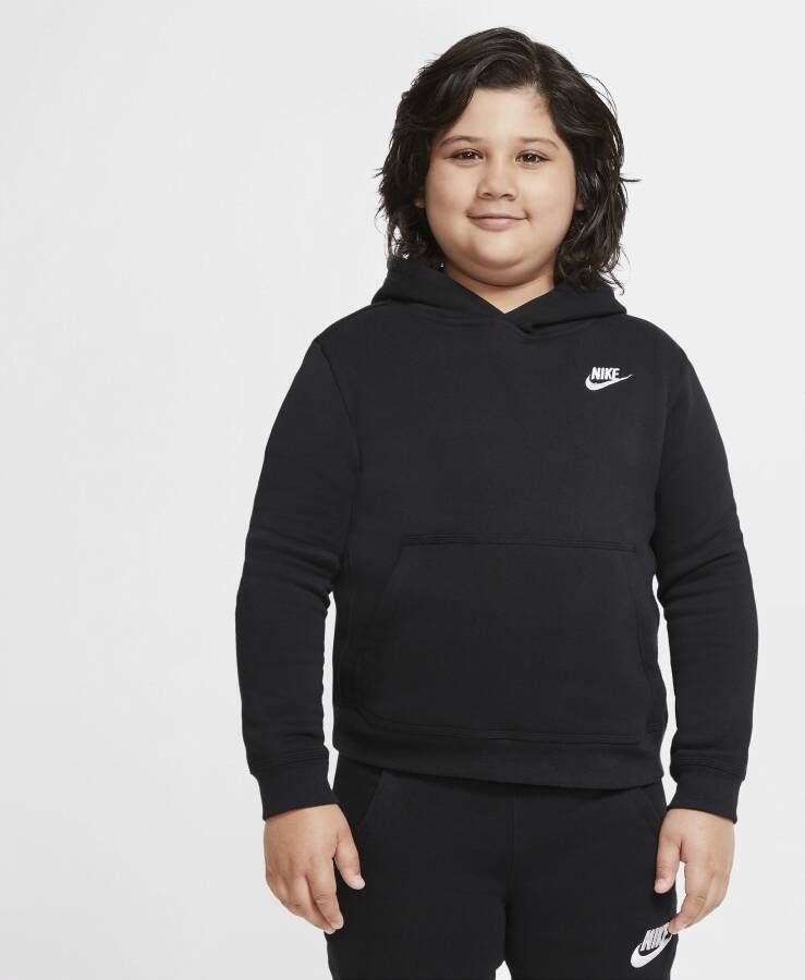 Nike Sportswear Club Fleece Hoodie voor jongens (grotere maten) Zwart