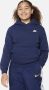 Nike Sportswear Club Fleece hoodie voor kids (ruimere maten) Blauw - Thumbnail 1