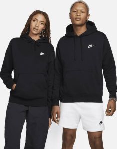 Nike Club fleece pullover hoodie Zwart Heren