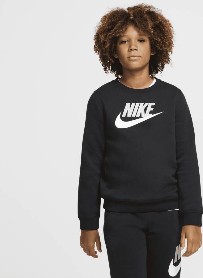 Nike Sportswear Club Fleece Jongenstop met ronde hals Zwart