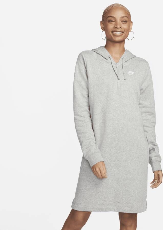 Nike Sportieve Hoodiejurk met Zijsplitten Gray Dames