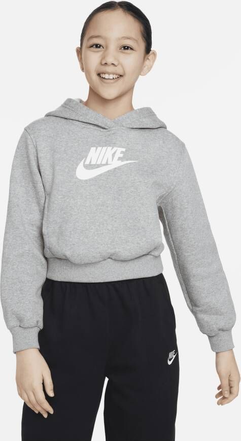 Nike Sportswear Club Fleece korte hoodie voor meisjes Grijs