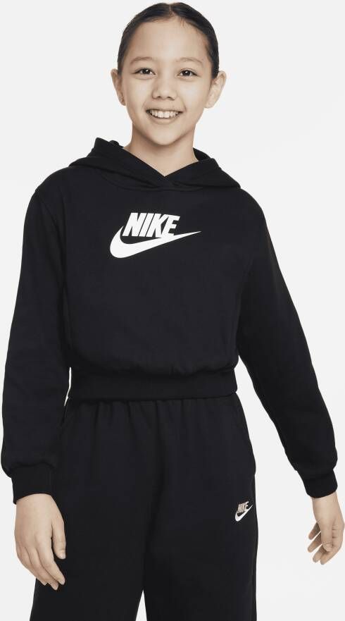 Nike Sportswear Club Fleece korte hoodie voor meisjes Zwart