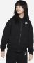 Nike Sportswear Club Fleece oversized hoodie met rits over de hele lengte voor meisjes Zwart - Thumbnail 1