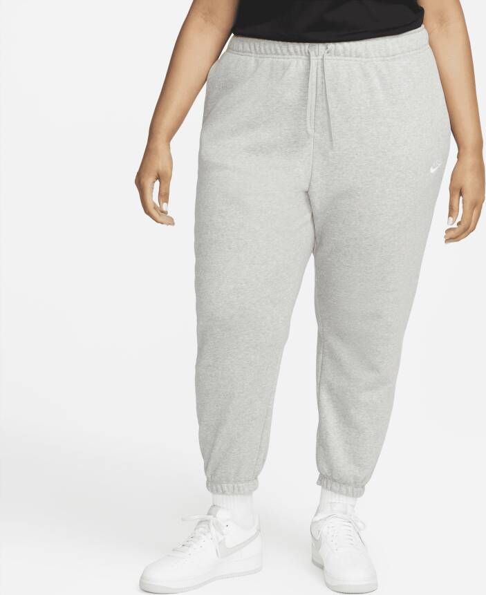 Nike Sportswear Club Fleece Oversized joggingbroek met halfhoge taille voor dames (Plus Size) Grijs