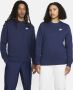 Nike Comfortabele Fleece Crewneck Sweatshirt Blauw Unisex - Thumbnail 2