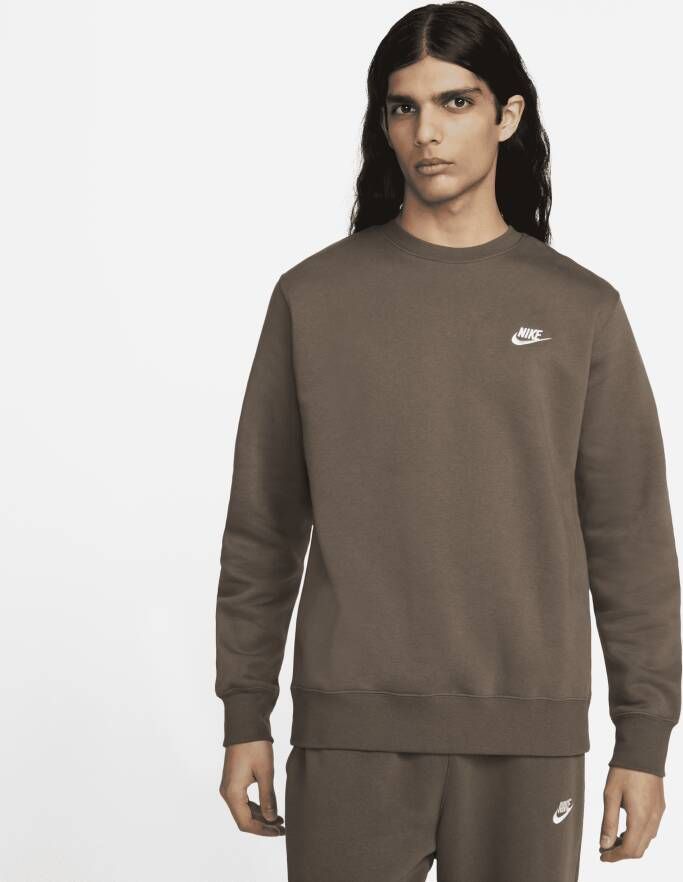 Nike Sportswear Club Fleece Shirt met ronde hals Bruin