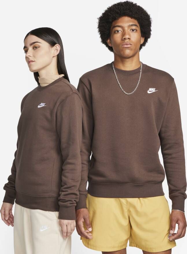 Nike Barok Heren Crewneck Sweatshirt Bruin Wit Brown Heren