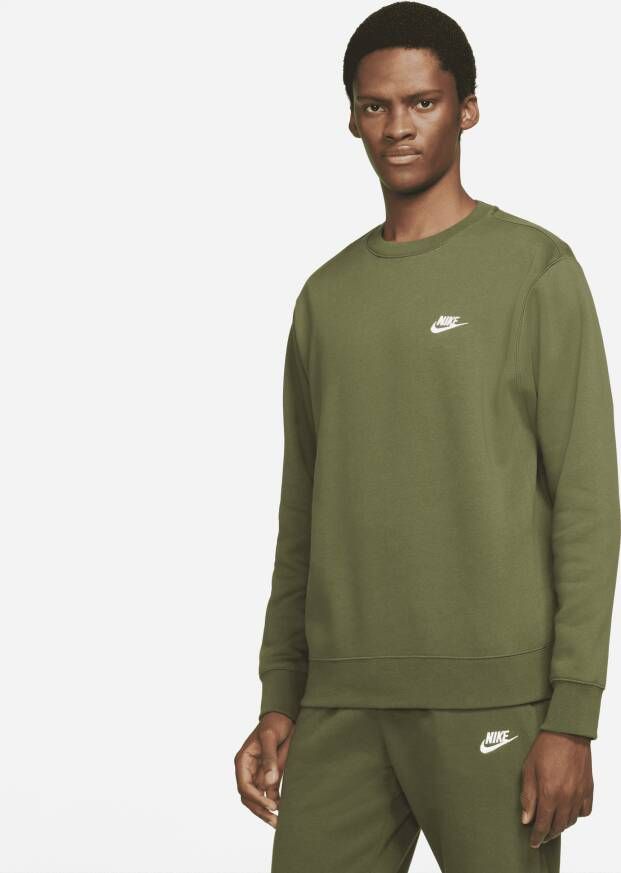 Nike Sportswear Club Fleece Crew Sweaters Kleding rough green white maat: L beschikbare maaten:L