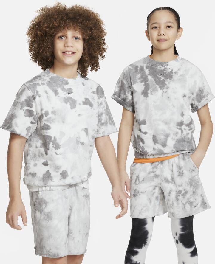 Nike Sportswear Club Fleece sweatshirt met korte mouwen van sweatstof voor kids Grijs