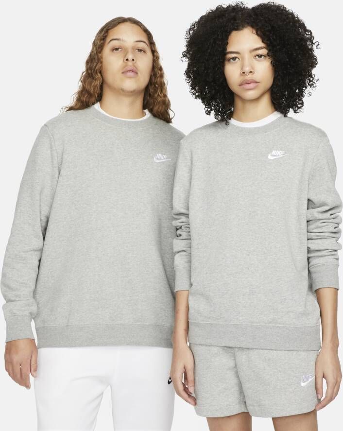 Nike Sportswear Club Fleece Sweatshirt met ronde hals voor dames Grijs