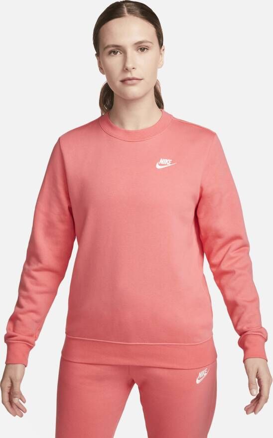 Nike Sportswear Club Fleece Sweatshirt met ronde hals voor dames Roze