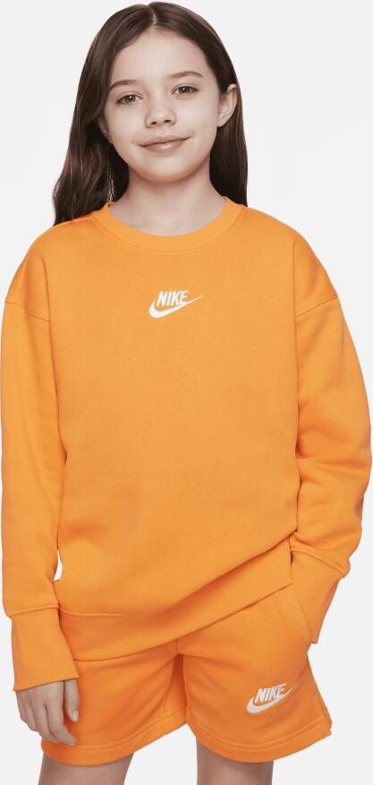 Nike Sportswear Club Fleece Sweatshirt met ronde hals voor meisjes Oranje