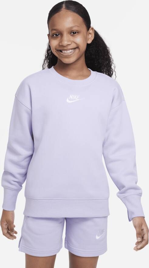 Nike Sportswear Club Fleece Sweatshirt met ronde hals voor meisjes Paars