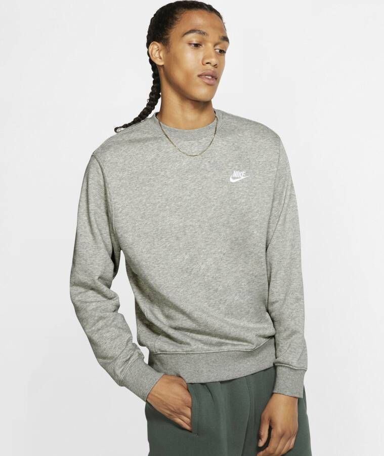 Nike Sportswear Club Herenshirt van sweatstof met ronde hals Grijs