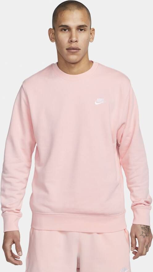 Nike Sportswear Club Herenshirt van sweatstof met ronde hals Roze