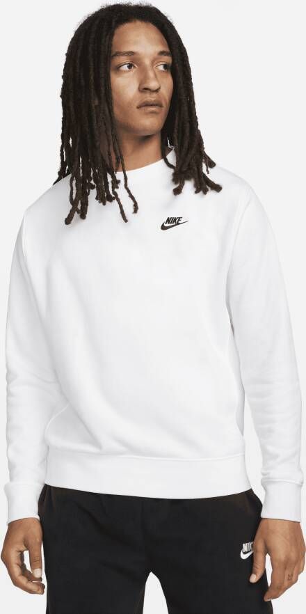 Nike Lichtgewicht Crewneck Sweatshirt Sportswear Club White Heren