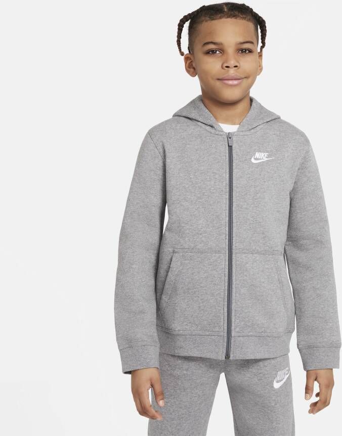 Nike Sportswear Club Hoodie met rits voor kids Grijs