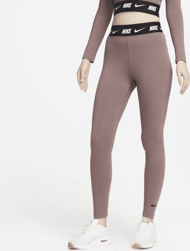 Nike Sportswear Club Legging met hoge taille voor dames Bruin