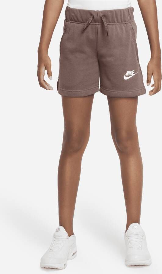 Nike Sportswear Club Meisjesshorts van sweatstof Bruin
