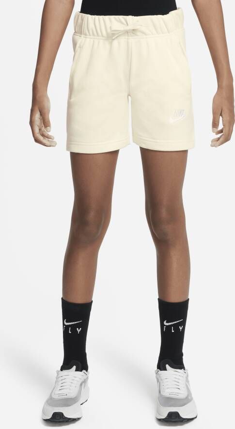 Nike Sportswear Club Meisjesshorts van sweatstof Wit