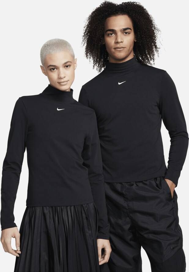 Nike Sportswear Collection Essentials Damestop met opstaande kraag en lange mouwen Zwart