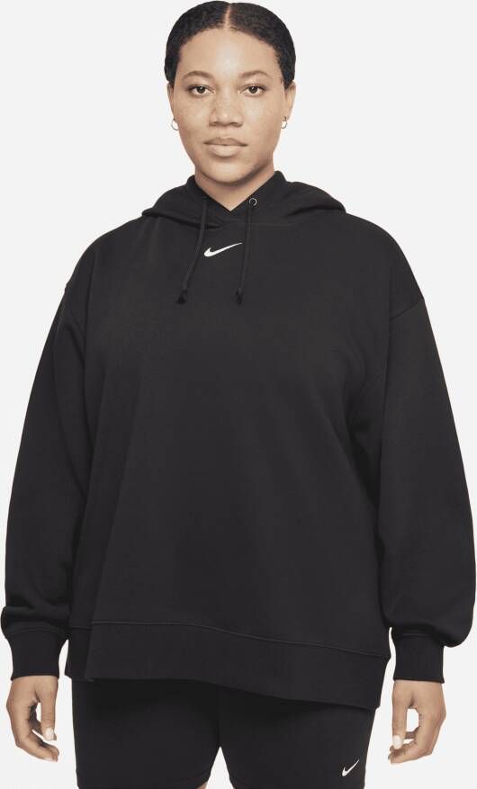 Nike Sportswear Collection Essentials Oversized fleecehoodie voor dames (Plus Size) Zwart