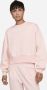 Nike Sportswear Collection Essentials Oversized sweatshirt van fleece met ronde hals voor dames Roze - Thumbnail 1