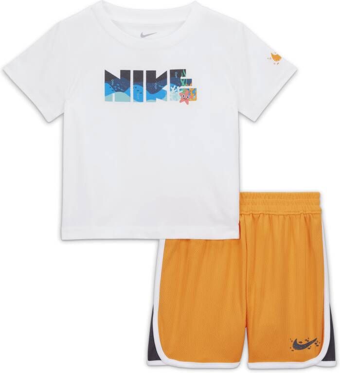 Nike Sportswear Coral Reef Mesh Shorts Set Tweedelige babyset Oranje