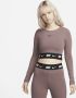 Nike Sportswear Croptop met lange mouwen voor dames Bruin - Thumbnail 1