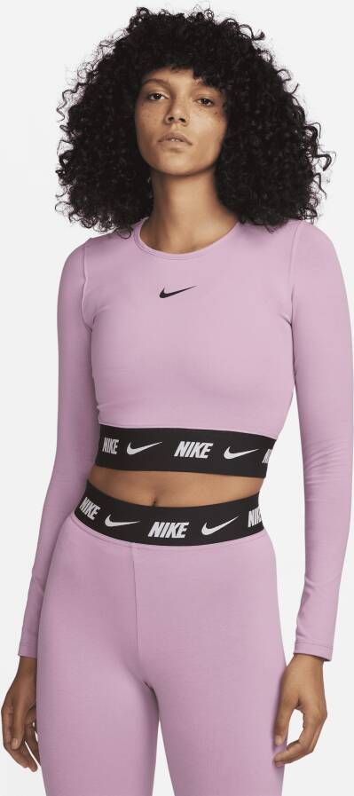 Nike Sportswear Croptop met lange mouwen voor dames Paars