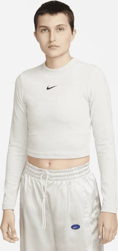 Nike Sportswear Damestop van velours met lange mouwen Grijs