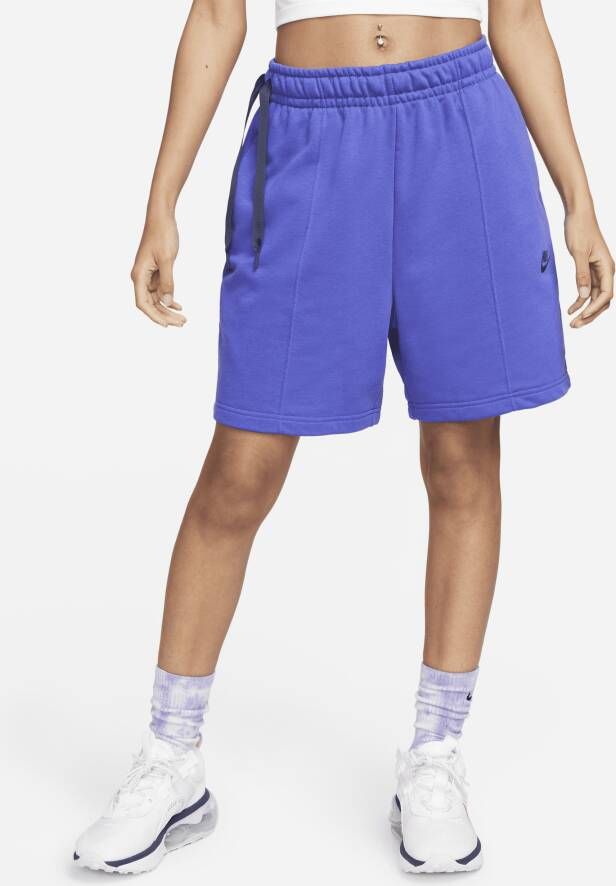Nike Sportswear Dansshorts van fleece met hoge taille voor dames Blauw