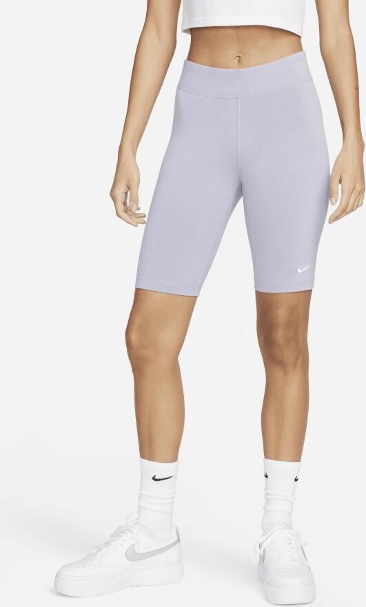 Nike Sportswear Essential bikeshorts met halfhoge taille voor dames (26 cm) Paars