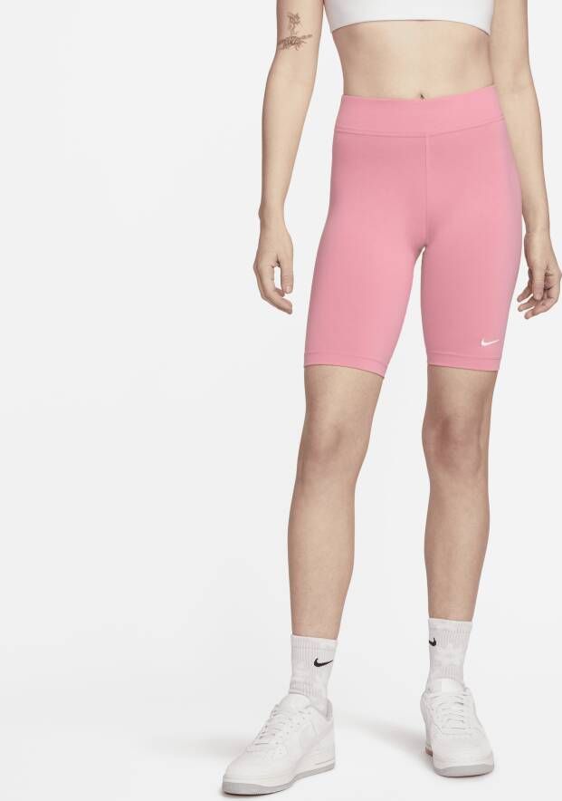 Nike Sportswear Essential bikeshorts met halfhoge taille voor dames (26 cm) Roze