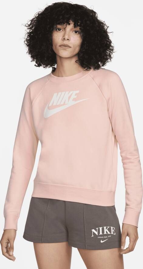 Nike Sportswear Essential Fleece sweatshirt met ronde hals voor dames Roze