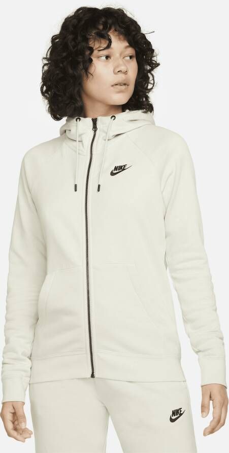 Nike Sportswear Essential Fleecehoodie met rits voor dames Bruin