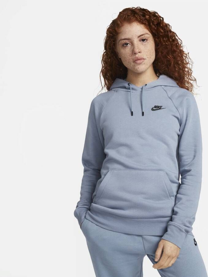 Nike Sportswear Essential Fleecehoodie voor dames Blauw